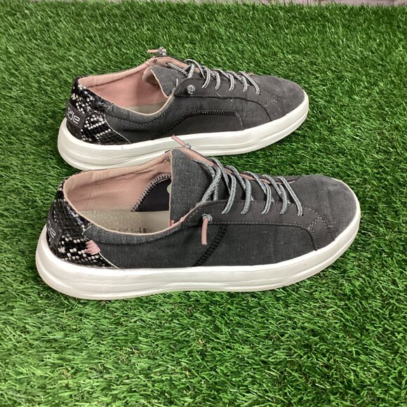 Hey Dude Karina "Jet Black" Canvas Ultralight Outsole 9 - Picture 8 of 12